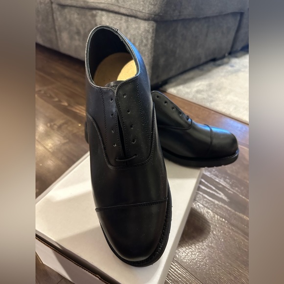 Men Black Leather Derby Shoes - Picture 6 of 6